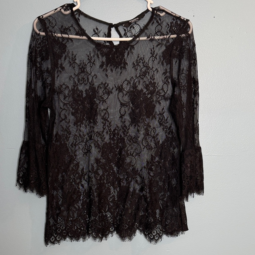 Zeagoo- Elegant Black Lace Top